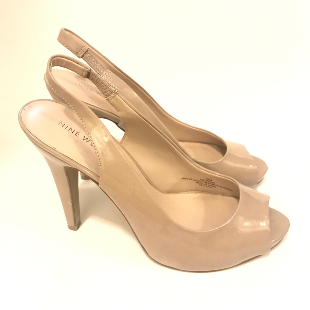 Nine West Nude Slingback Heels